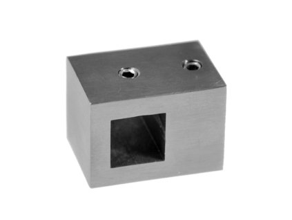 Držák čtyřhranné tyče 12x12mm, plochý, (30x22mm), broušená nerez K320 / AISI304