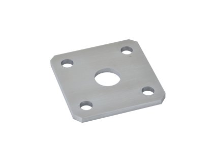 Kotevní deska navařovací k nastavitelným pantům (80x80x5mm), otvor D=22mm, broušená nerez / AISI304