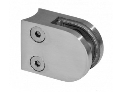 Svorka skla na trubku o průměru 42,4mm (50x40x26mm), broušená nerez K320/AISI316, balení neobsahuje gumičky na sklo