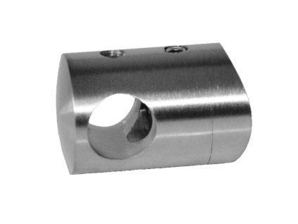 Držák tyče průměr=12mm na trubku průměr=42,4mm (30x22mm), broušená nerez K320/AISI316