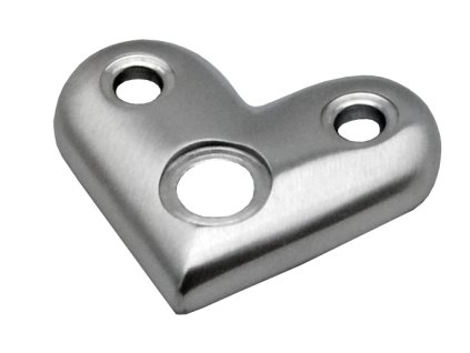 Dopojovací deska (úhel 90°) na trubku o průměru 42,4mm, broušená nerez K320/AISI316