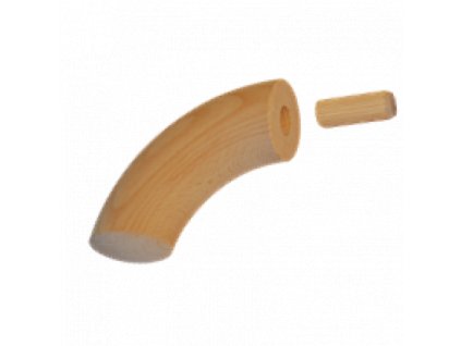Dřevěný ukončovací oblouk (D=42mm / 86°), dřevo: buk bez povrchového nátěru