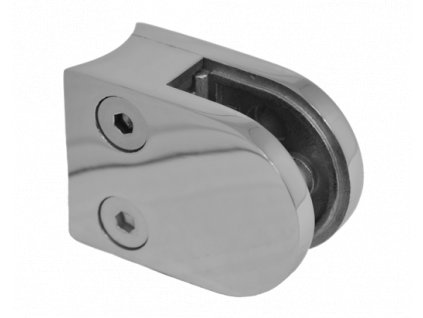 Svorka skla na trubku o průměru 42,4mm (50x40x26mm), leštěná nerez AISI304, balení neobsahuje gumičky na sklo