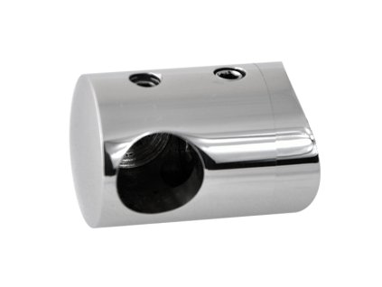 Držák tyče průměr=12mm (koncový-levý) na trubku průměr=42,4mm (30x22mm), leštěná nerez/AISI304