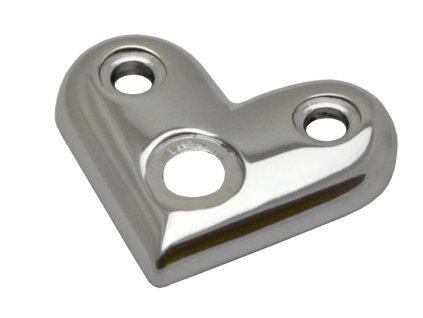 Dopojovací deska (úhel 90 °) na trubku o průměru 42,4mm, leštěná nerez AISI304