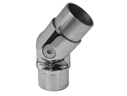 Spojka nastavitelná s kloubem na trubku o průměru 42,4mm, leštěná nerez AISI304