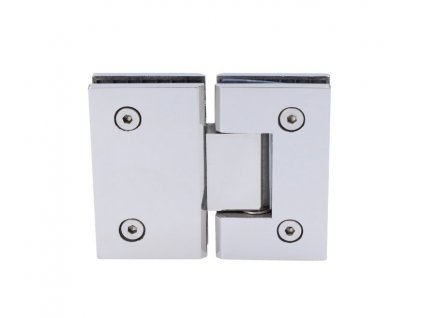 Závěs na skleněný dveřní systém, mezi sklo a sklo, 90x112x62mm, tloušťka skla 8-10mm, leštěná nerez AISI304, samouzavírání +-15° a samozastavení +-90°-0°