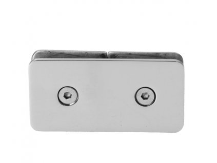 Svorka skla na skleněný dveřní systém, mezi sklo a sklo 180°, 45x45x16mm, tloušťka skla 8-10mm, leštěná nerez K320/AISI304