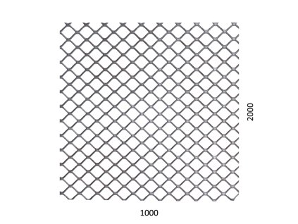 Tahokov 1000x2000x1,5mm, čtvercové oko: 20x15mm, můstek: 1,7mm, bez povrchové úpravy