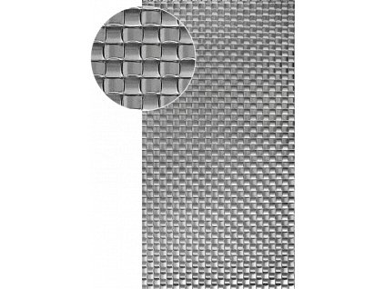 Plech bez povrchové úpravy 2000x1000x1,1mm, lisovaný vzor PLETENINA 2, 26x26mm, 3D efekt