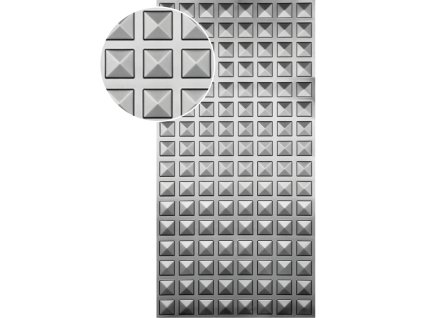 Plech pozinkovaný 2000x1000x1,2mm, lisovaný vzor ČTVEREC 95x95mm, 3D efekt