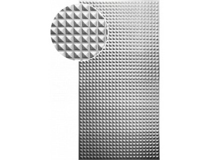 Plech pozinkovaný 2000x1000x1,2mm, lisovaný vzor PYRAMIDA 2, 3D efekt