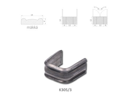 Spona měkká 6+12+6mm