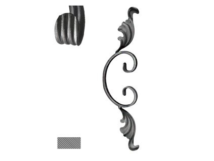 Céčko KC003 s listy 1261, 320 x 80mm, 12 x 6mm