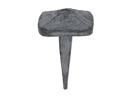 Ozdobný kovaný čtvercový hřebík, hlavička 27x27x12mm, hrot 7x7x34mm, bez povrchové úpravy