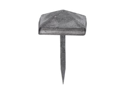 Ozdobný kovaný čtvercový hřebík, hlavička 30x30x13mm, hrot 3x2x33mm, bez povrchovej úpravy