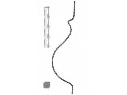 Kovaná výplň zábradlí H 900 x L 210mm,12x12mm,válcovaná ocel