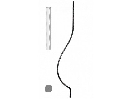 Kovaná výplň zábradlí H1000xL160mm,12x12mm,válcovaná ocel