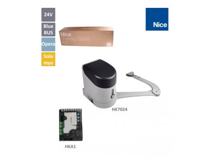 HYKE - pákový pohon pro křídlovou bránu do 3,5m/křídlo, se zabudovanou elektronikou HKA1, bez přijímače; motor 24V, 300W, 500Nm