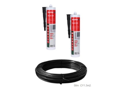 Sada pro zhotovení indukční smyčky k závoře pro detekci vozidel, obsahuje 50m měděného drátu CY 1,5 m2, 2x tmel v kartuši 310 ml
