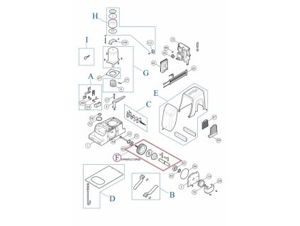 SPAMG173A00 kit převodovky pro RUN1500, nový typ, spolupracuje jen se závitovou tyčí PD0681A0000, náhrada za PPD1255R05