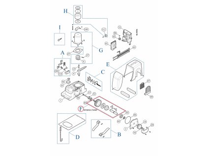 SPAMG173A00 kit převodovky pro RUN1500, nový typ, spolupracuje jen se závitovou tyčí PD0681A0000, náhrada za PPD1255R05
