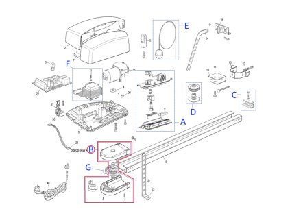 PRSPIN02 kit hlavy kolejnice pro SNA6/SNA30