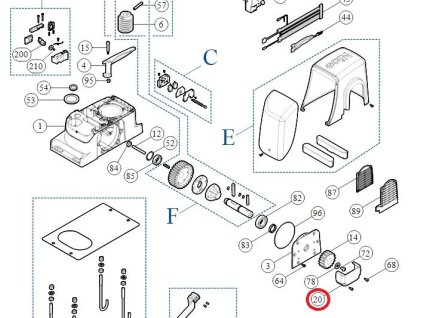 PPD1254.4540 kryt plastový pastorku M4 pro RUN