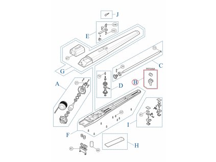 PMD1159.4610 - jen v kitu PRTO06A matice hřídele pro TO5015, TOP5015, WG10