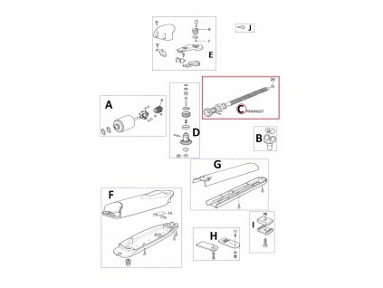PRWNG07 kit hřídele pro WG5024/ WG3524/ MOBY 5 závitová