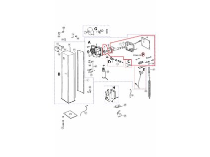 PRWL06 set na výměnu hřídele v převodovce pro závoru WIL4 vyrobenou do 08/2013
