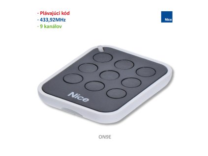 Vysílač ERA ONE 9-kanálový, 433.92MHz, plovoucí kód, OPERA, černo-bílý