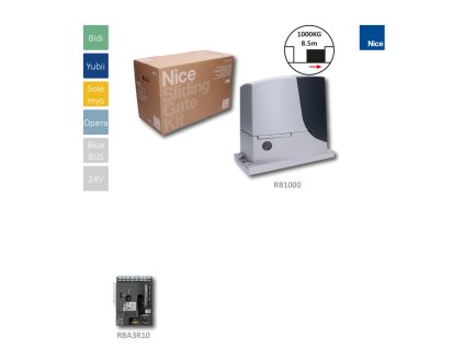 ROBUS1000 pohon pro posuvnou bránu do 1000kg, s řídící jednotkou RBA3R10, bez přijímače, mechanický koncový spínač