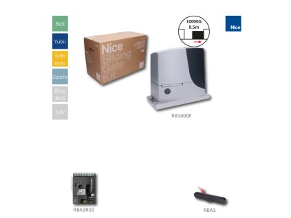 ROBUS1000P pohon na posuvnou bránu do 1000kg, s řídící jednotkou RBA3R10 bez SMXI, indukční koncový spínač RBA1