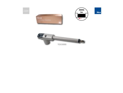 TOO - pohon pro křídlovou bránu do 3m/křídlo, 1x TOO3000 (230V, 340W, 2000N), teleskopický, bez koncových dorazů