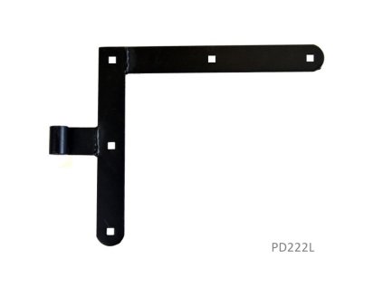 Kování 250x290mm, 35x4mm, průměr 14mm, černé, levé