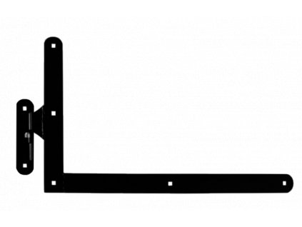 Kování spodní nezdobené 400x650mm s čepem, profil 50x5mm, černý