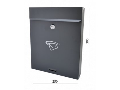 Poštovní schránka (250x305x60mm), max. formát listu: A4, grafitová
