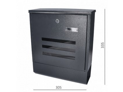 Poštovní schránka (305x335x96mm, tl. 0,6mm), max. formát listu: A4, antracitová