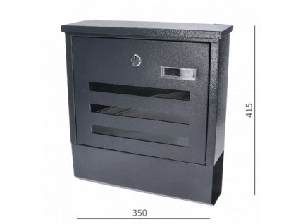 Poštovní schránka (350x415x125mm, tl. 0,6mm), max. formát listu: A4, antracitová
