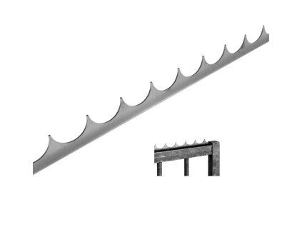 Ochranný hřeben proti přelezení, ocel 2x2000mm, rovná, bez povrchové úpravy