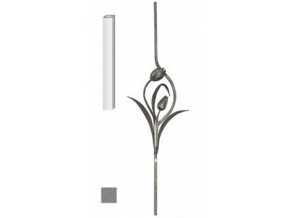 Kovaná výplň zábradlí H 950 x L 250mm, 12 x 12mm
