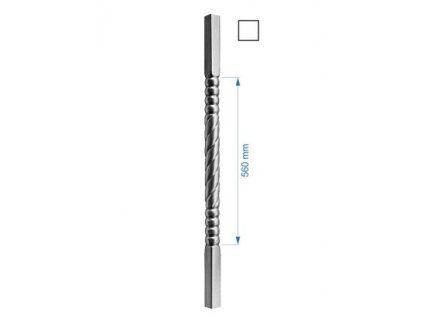 Tyč-trubková H-1000mm se čtvercovou základnou 25x25mm, stěna 1mm