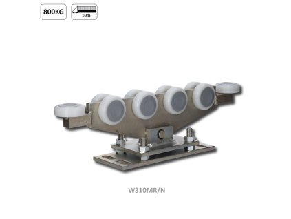 Vozík regulovatelný pro C-profil 80x80x5mm, polyamidová kolečka 10ks, žlutý zinek, pro bránu do 800kg, průjezd do 10m