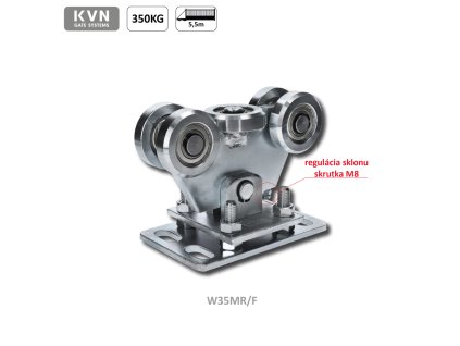Vozík regulovatelný pro C-profil 80x80x5/4mm, ocelová kolečka 5ks, povrch-galvanické zinkování, pro bránu do 300kg, průjezd do 5m