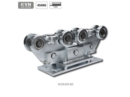 Vozík pro C-profil 80x80x5mm výškově nastavitelný, 10x ocelové kolečko s ložiskem 6204ZZ, galvanické zinkování