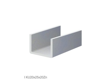 U-profil 20x25x20x2mm, žárově zinkovaný, hladký, délka 3m