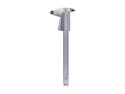 Posuvné měřítko KINEX 150mm, 0,02mm, aretace tlačítkem,mm+inch, monoblok, ČSN 25 1238, DIN 862