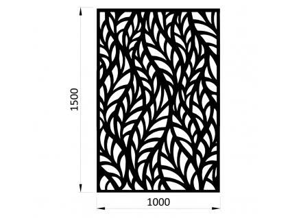 Designová kovová výplň, rozměr 1000x1500x2,5mm, laserem vypálený vzor 1295, bez povrchové úpravy