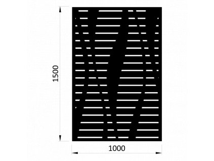 Designová kovová výplň, rozměr 1000x1500x2,0mm, laserem vypálený vzor 9341, bez povrchové úpravy